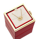 Colar Personalizável com Rosa Eterna e Caixa Rotativa + Brinde