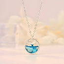 Colar com Pingente Mermaid Blue Prata 925