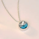 Colar com Pingente Mermaid Blue Prata 925