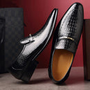 Sapato Masculino Couro Sintético Estilo Croco