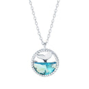 Colar com Pingente Mermaid Blue Prata 925
